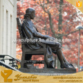 Elegant Cast Brass Sitting Man Statue Sculpture